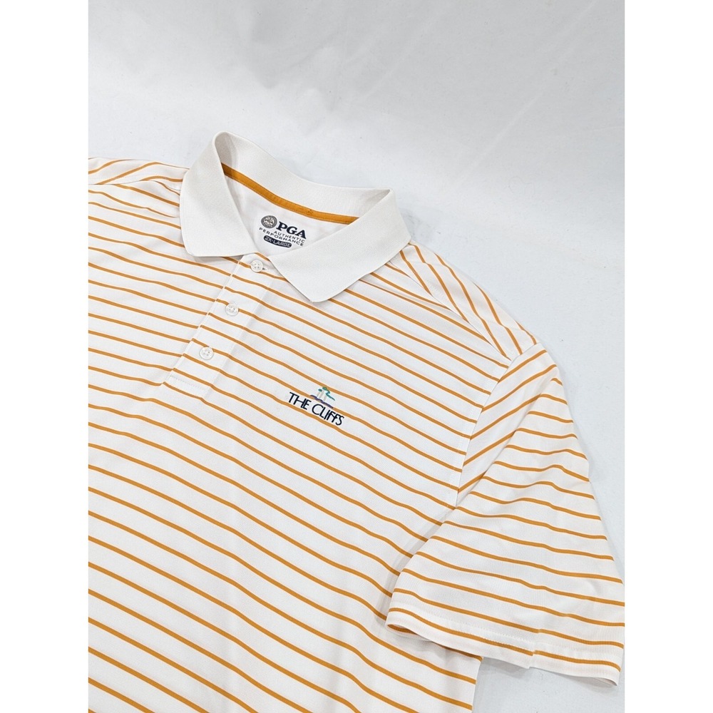 PGA Golf Authentic Performance Polo Shirt Men Size XXL THE CLIFFS Striped